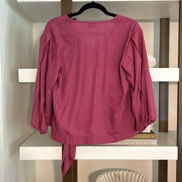 Renata Gasparian Pink Wrap Top, S - Picture 2 of 3